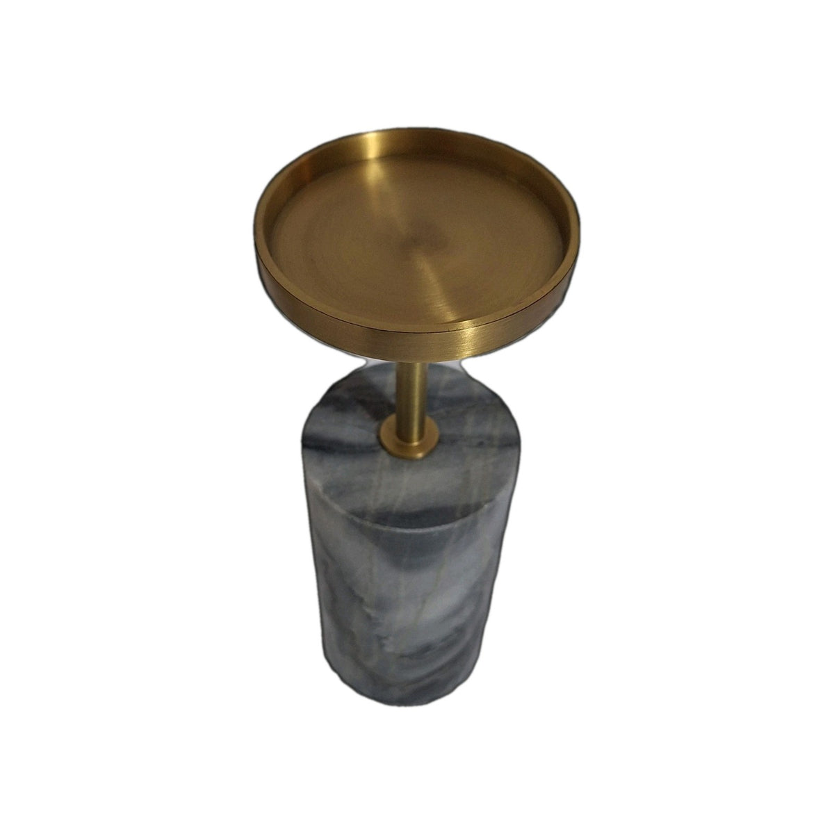 Kaheku Kerzenhalter LUND Neu Marmor Messing Grau Gold 22cm Hoch