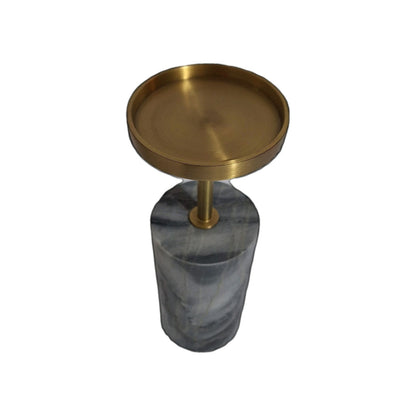Kaheku Kerzenhalter LUND Neu Marmor Messing Grau Gold 22cm Hoch