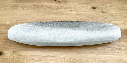 Casablanca moderne Aluminium Schale SINAR NEU Strukturiert Silber 68 cm Lang