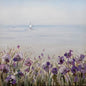 Gilde chices Gemälde „Lila Mohnfeld am Strand“ NEU Blau Lila Grün 60x60cm