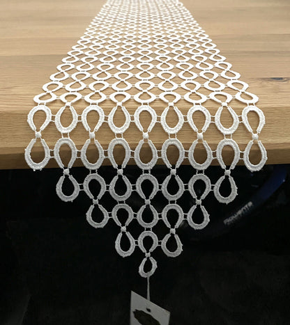 Otto Dotzauer Edeles Tischband NEU Schleifedesign Plauener Spitze Ecru 20x140 cm