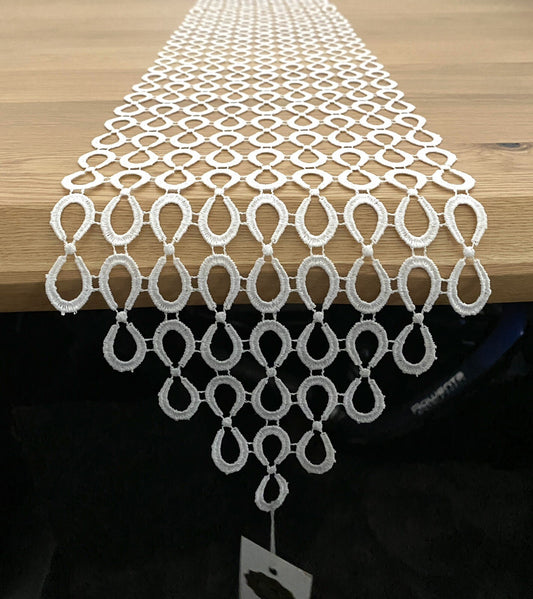 Otto Dotzauer Edeles Tischband NEU Schleifedesign Plauener Spitze Ecru 20x140 cm
