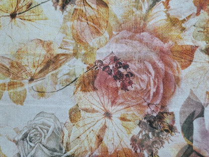 Apelt moderner Tischläufer  Blüten abstrakt NEU bedruckt  Ecru Rosa 48x140 cm