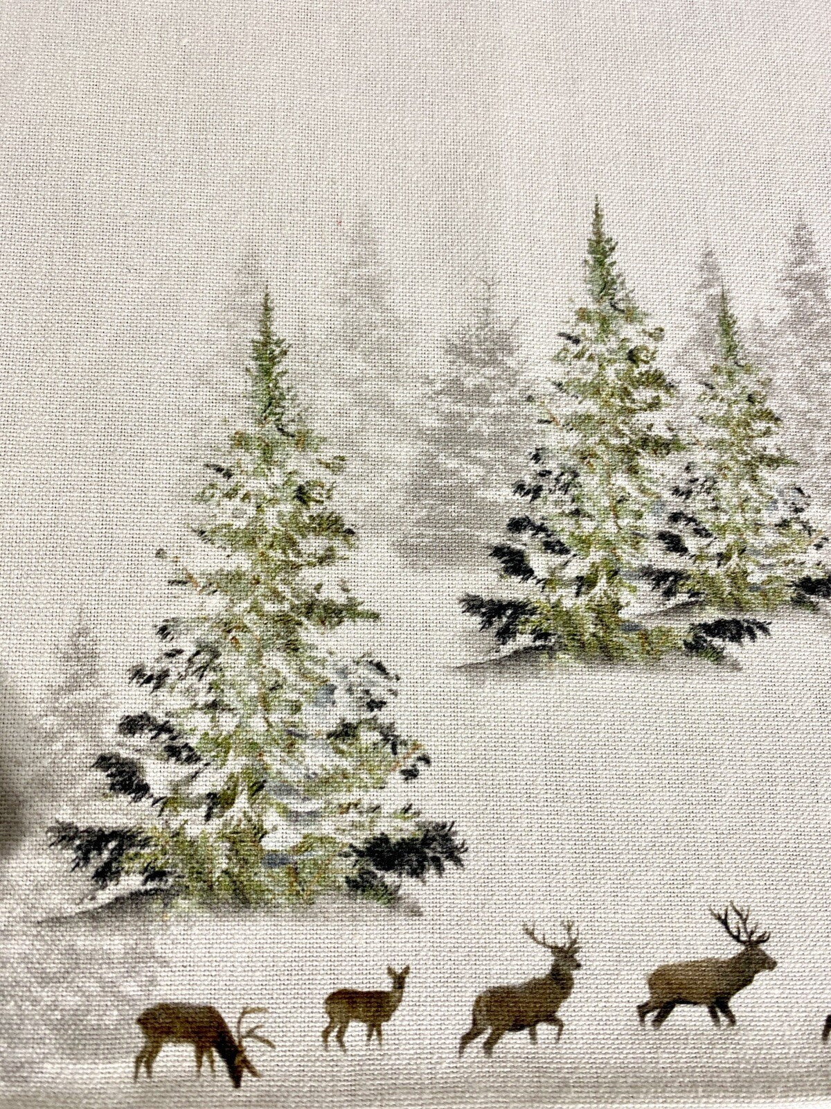 Apelt Weihnachts-Tischläufer Winterwald Digitaldruck Natur Grün Braun 48x140cm
