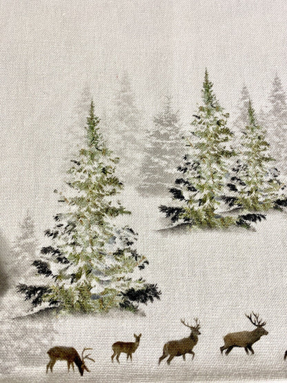 Apelt Weihnachts-Tischläufer Winterwald Digitaldruck Natur Grün Braun 48x140cm