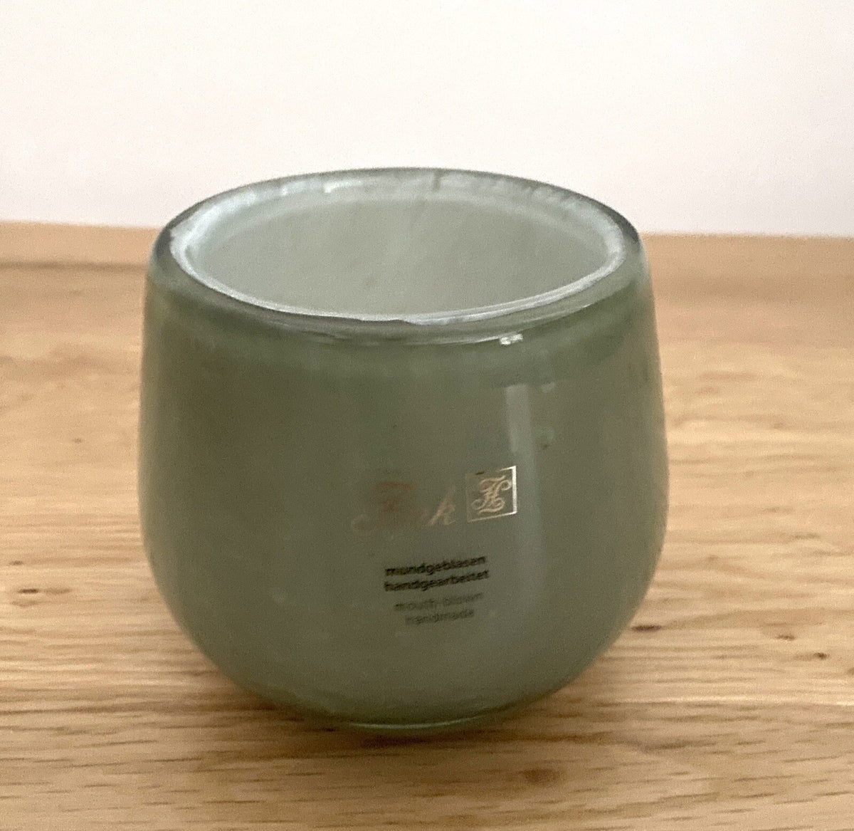 Fink modernes Glas Windlicht MARLY NEU Salbei 9,5 cm Hoch