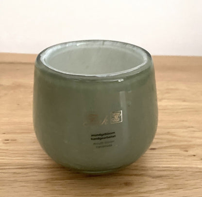 Fink modernes Glas Windlicht MARLY NEU Salbei 9,5 cm Hoch
