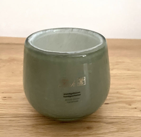 Fink modernes Glas Windlicht MARLY NEU Salbei 9,5 cm Hoch