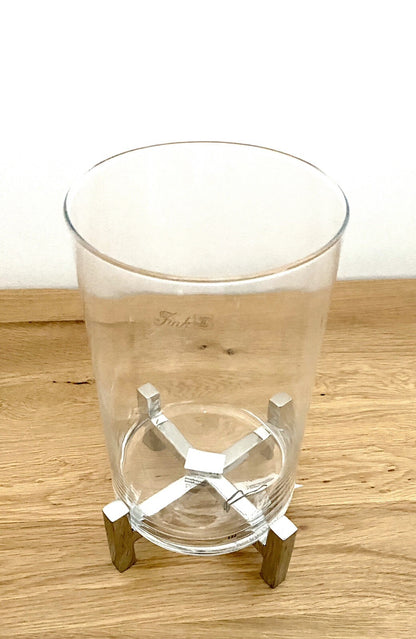 Fink modernes Windlicht  mit Glas YONO NEU Edelstahl 29 cm Hoch