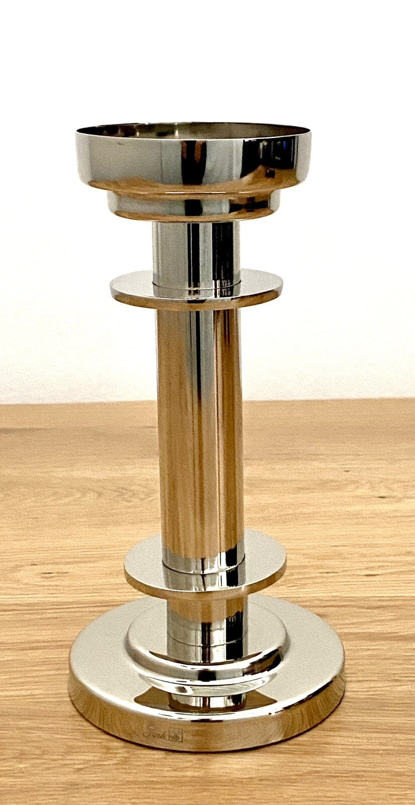 Fink moderner Kerzenleuchter RICARDO NEU Vernickelt 29 cm Hoch