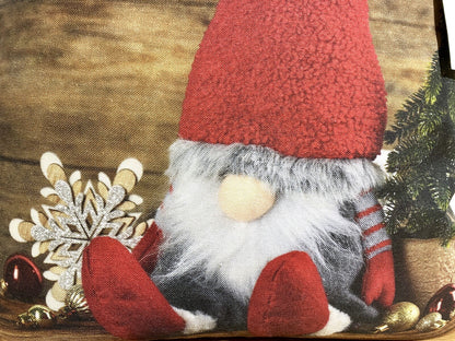 Sprügel Weihnachts-Kissenhülle bedruckt NEU Wichtel Braun Rot Grün 45x45cm