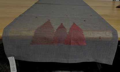 Sander Weihnachts-Läufer Halbtransparent TREES OF GOlD Grau Rot 50x140cm