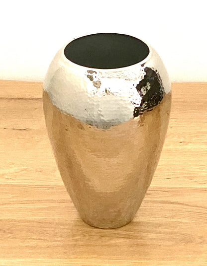 Fink  moderne Edelstahl Vase MALANA NEU Gehämmert Vernickelt 26 cm Hoch