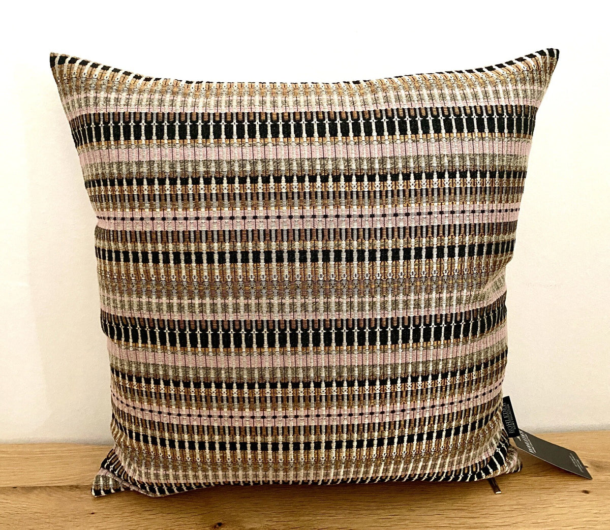 Rohleder moderne Jaquard Kissenhülle ARCADE EASTSIDE NEU Rosa Schwarz 45x45cm