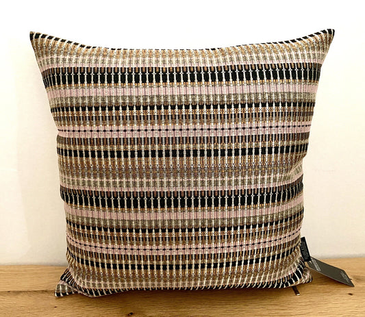 Rohleder moderne Jaquard Kissenhülle ARCADE EASTSIDE NEU Rosa Schwarz 45x45cm