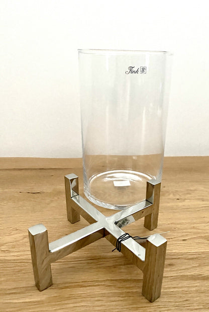 Fink modernes Windlicht  mit Glas YONO NEU Edelstahl 29 cm Hoch