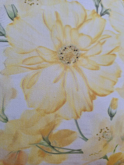 Apelt Kissenbezug Bedruckt Blütendesign NEU Natur Grün Gelb 49x49cm Einzelstück