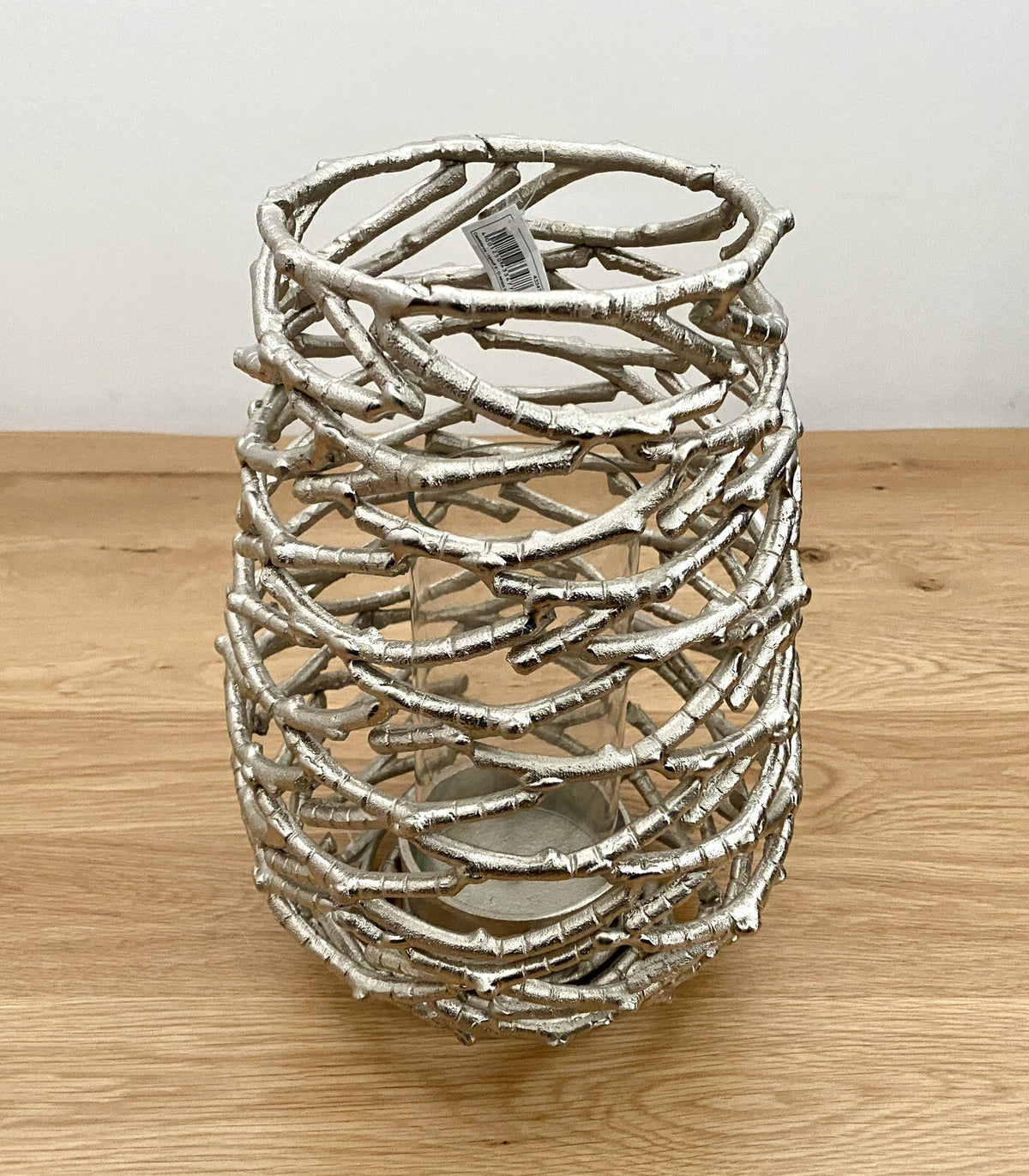 Casablanca chices Aluminium Windlicht TWIGS Neu mit Glaszylinder 31,5 cm Hoch