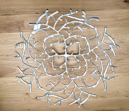Gilde chice Aluminium Schale TWIGS Neu Silber 45 cm Rund