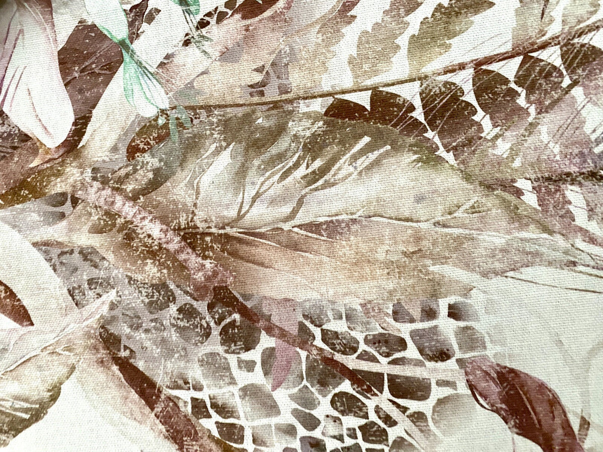 Sprügel moderner Tischläufer  Blätter abstrakt NEU bedruckt Rosa Ecru  50x150cm
