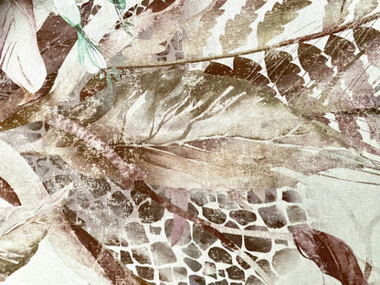 Sprügel moderner Tischläufer  Blätter abstrakt NEU bedruckt Rosa Ecru  50x150cm