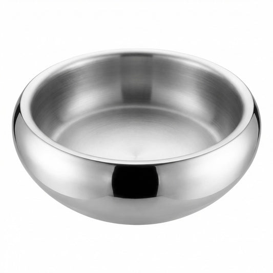 Fink Edelstahl Schale APOLLO Neu doppelwandig Rund Silber Glanz- Matt 37 cm Rund