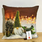 Sprügel Weihnachts-Kissenhülle bedruckt NEU Wichtel Grau Grün Braun 45x45cm