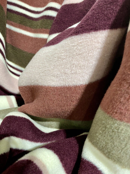 JOOP! Kuschel Wohndecke LINES Beere Rosa Creme Braun 150x200cm