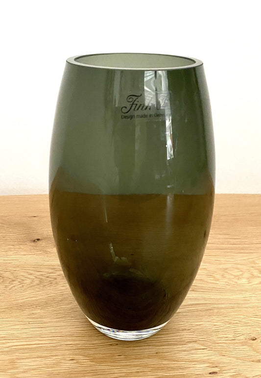 Fink  moderne Glas Vase DIANA NEU Grau 21 cm Hoch