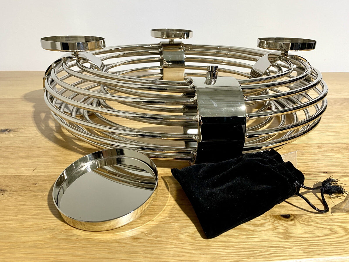 Fink Aluminium Kranz VENTURA vernickelt 4 flm NEU Silber 60cm Durchmesser