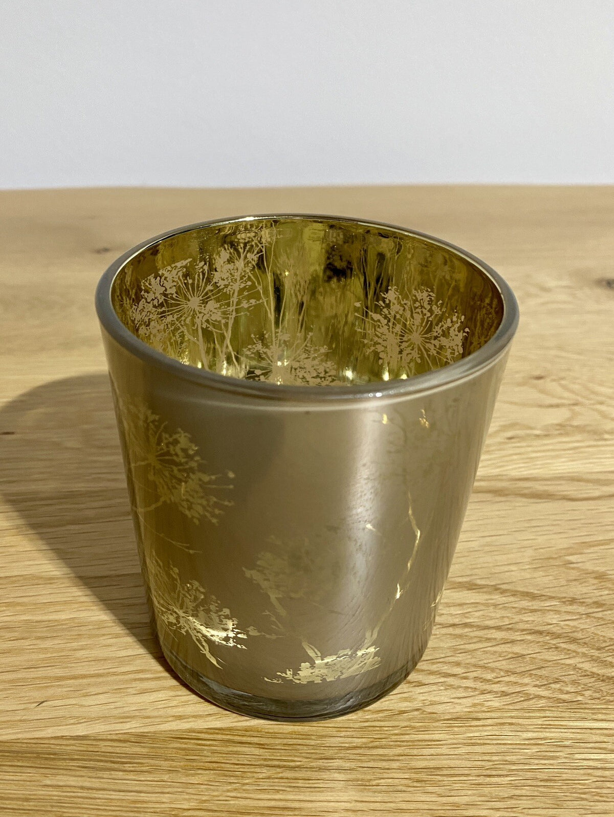 Formano chices Teelichtglas Pusteblume NEU Gold Taupe 10 cm Hoch
