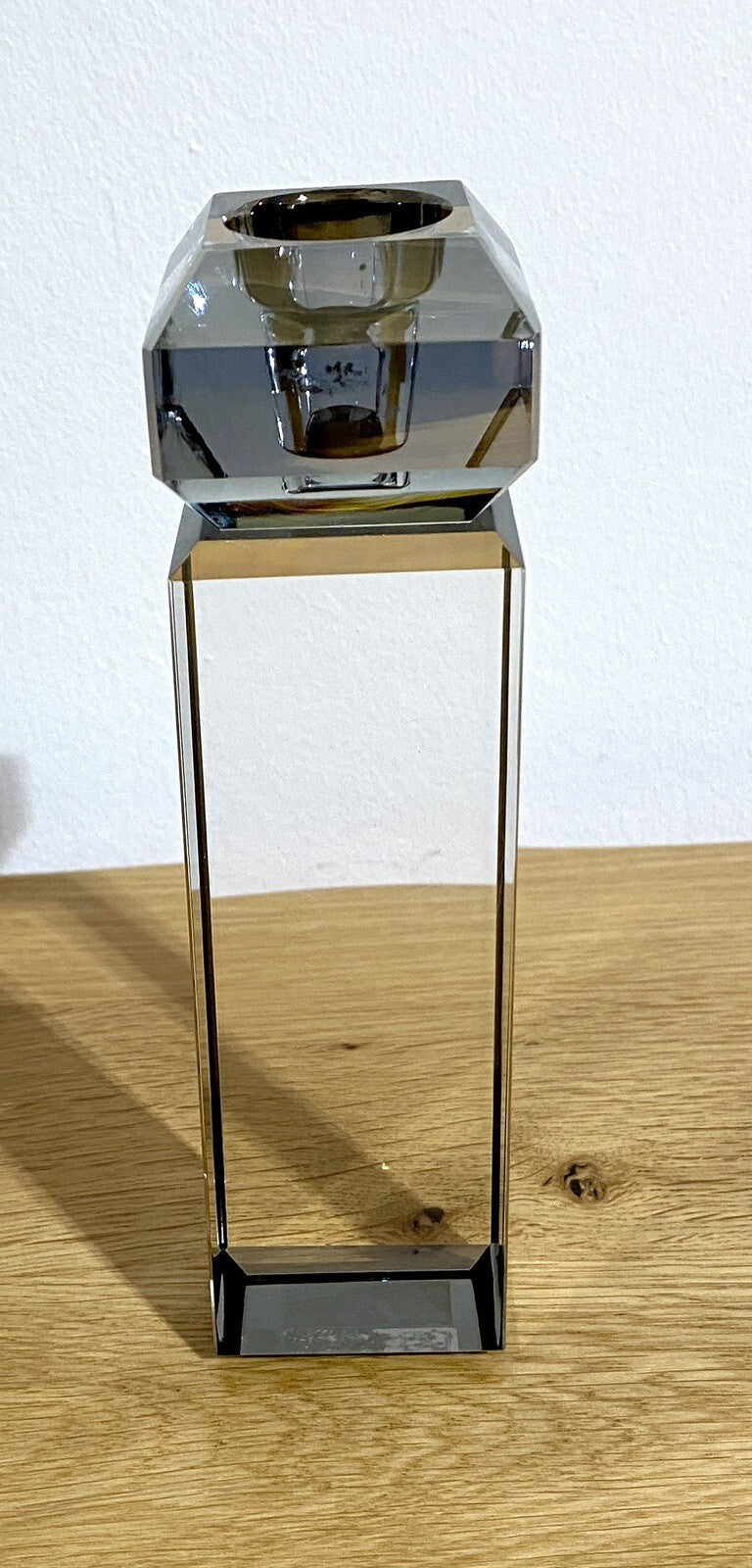 Fink moderner Kristallglas Leuchter ARTIS NEU Grau 19 cm Hoch