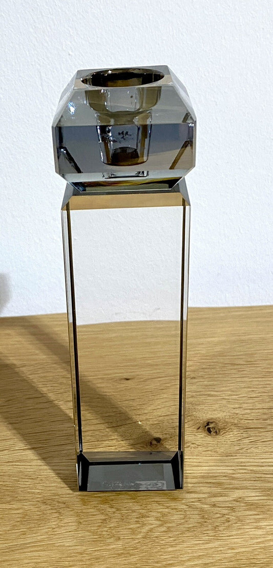 Fink moderner Kristallglas Leuchter ARTIS NEU Grau 19 cm Hoch