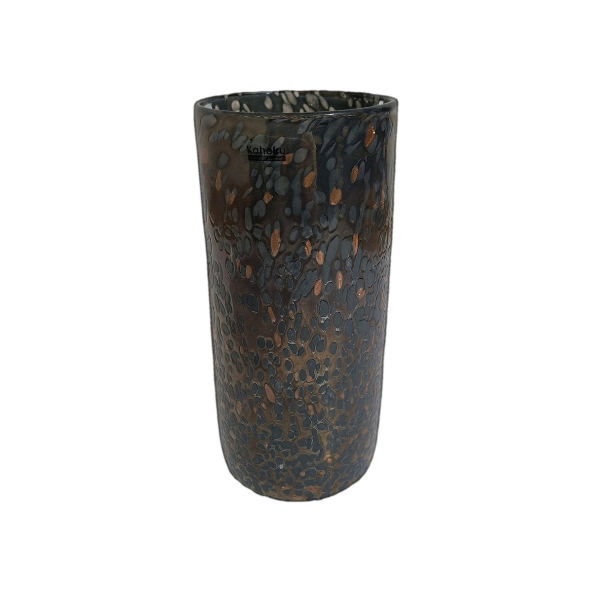 Kaheku chice Vase Glas NEU Anthrazit Kupfer Gesprenkelt 26 cm Hoch