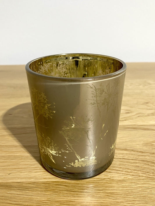 Formano chices Teelichtglas Pusteblume NEU Gold Taupe 10 cm Hoch
