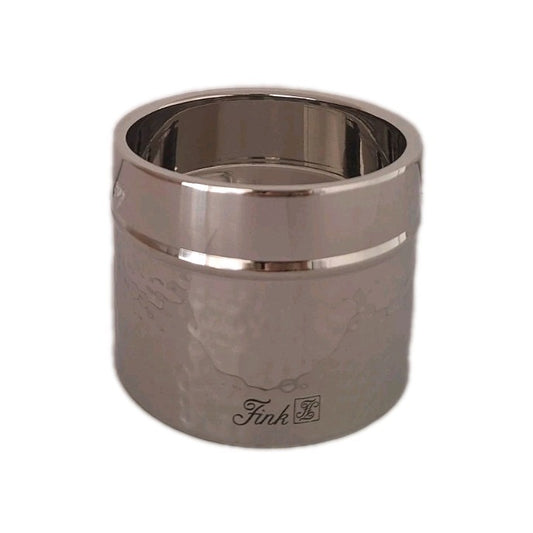 Fink moderner Edelstahl Stumpenhalter NASSAU NEU Poliert Gehämmert 8cm Hoch