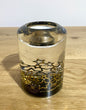 Gilde Dreamlight Glas Teelichthalter „Stars“NEU Sterne Schwarz  Gold 10,5 Hoch