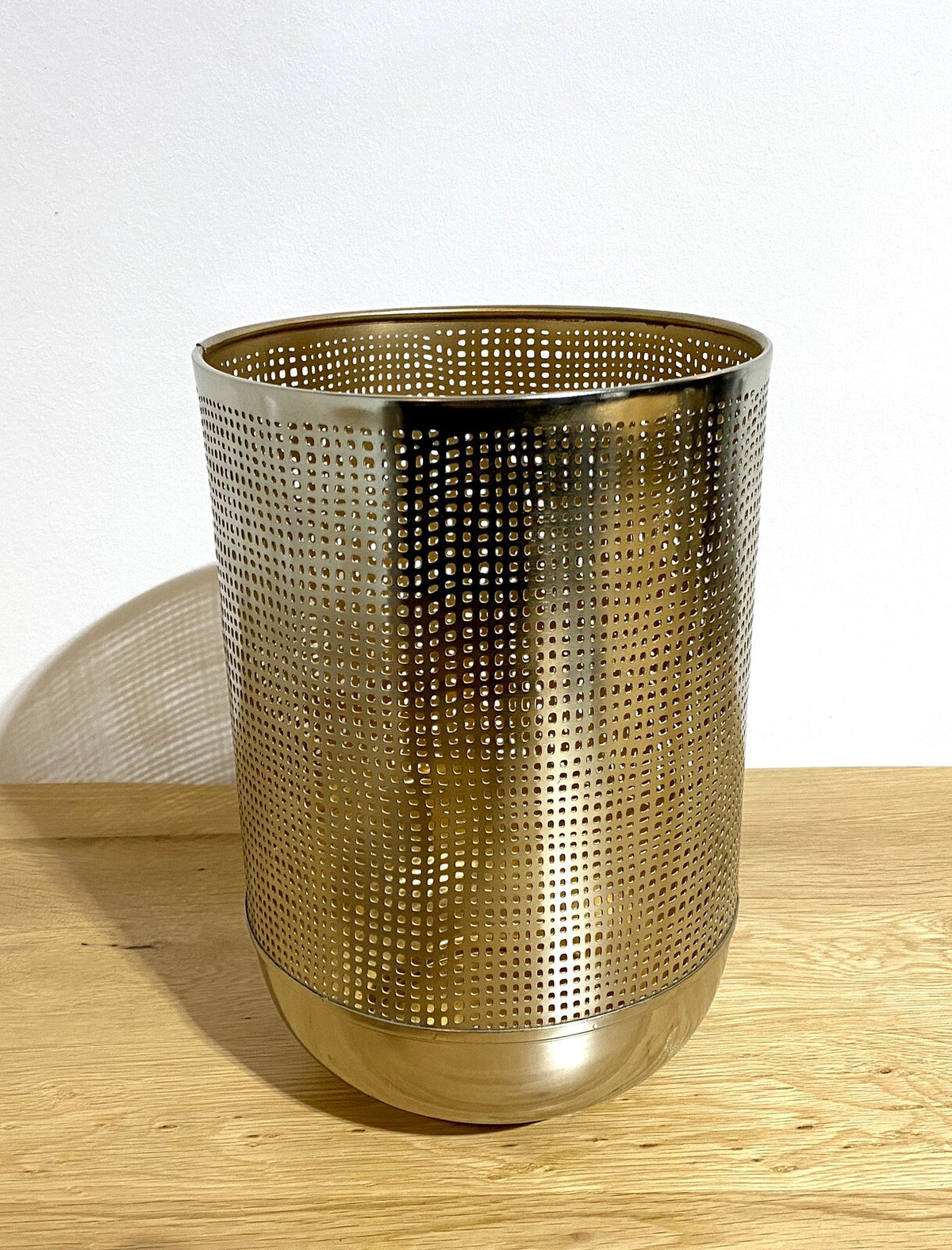 Fink Metall Windlicht MAURA Vernickelt Neu Lochmuster Silber Gold 30 cm Hoch