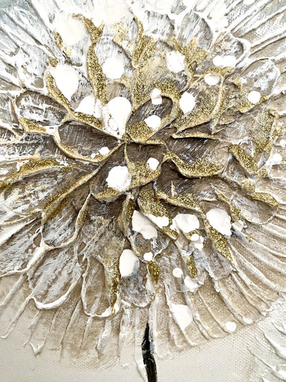 Formano chices Gemälde NEU Kugelblumen mit Goldschimmer 60x60cm