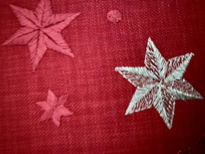Sander Weihnachts-Tischband STARFLAKE Bestickt Rot Gold 25x160cm