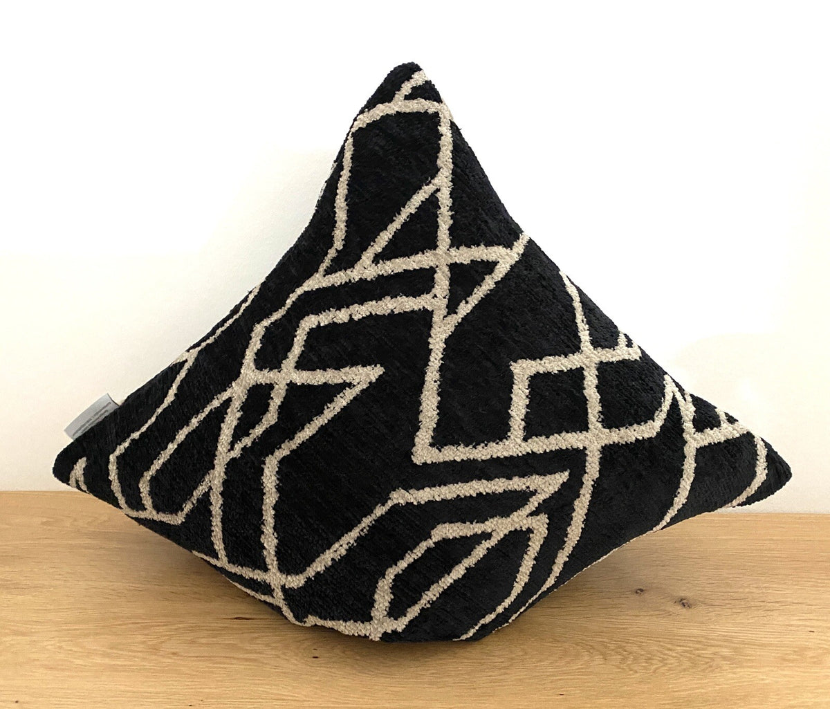 Sprügel Moderne Velour Kissenhülle NEU Abstrakt Schwarz Beige 45x 45 cm