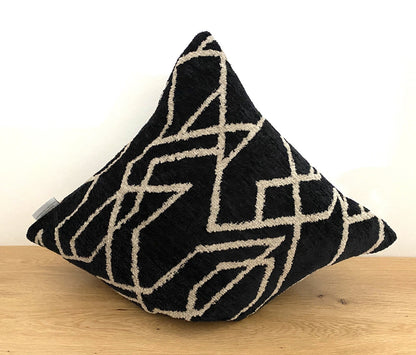 Sprügel Moderne Velour Kissenhülle NEU Abstrakt Schwarz Beige 45x 45 cm