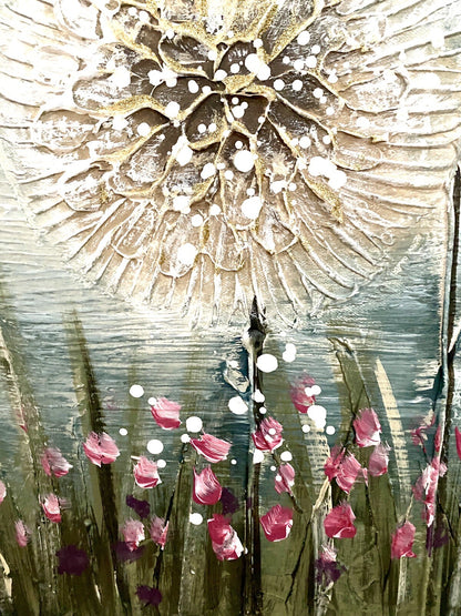 Formano chices Gemälde NEU Kugelblumen mit Goldschimmer 60x60cm
