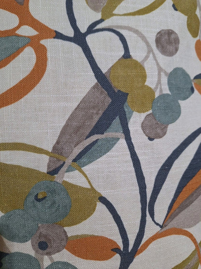 Sander Moderne Kissenhülle ELENOR NEU Floral Creme Oliv Rost Blau  50x50cm