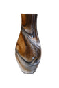 Gilde Glasvase DRAGA NEU Marmordesign Grau Weiß Cognac Rund 40cm Hoch