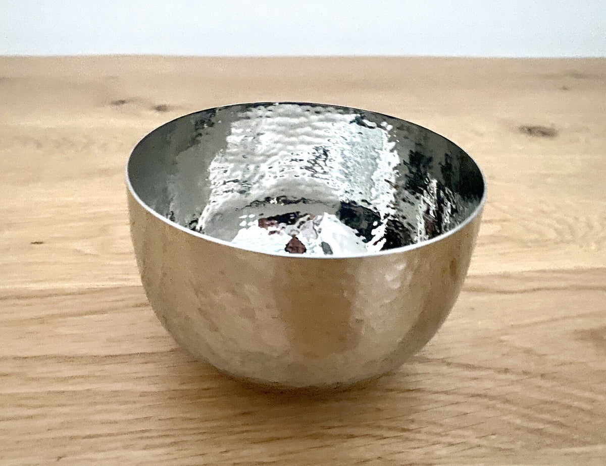 Fink chice Edelstahl Schale  Mirta NEU Silber gehämmert 7cm Hoch
