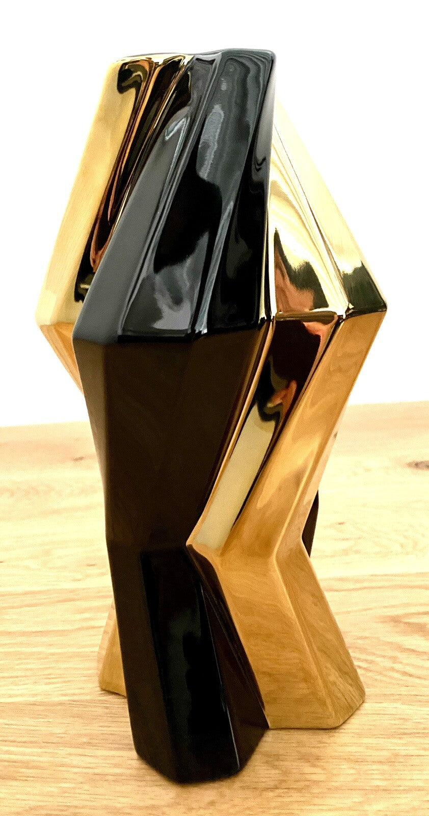 Gilde Dreamlight Keramik Vase NEU Schwarz Gold  25 cm Hoch