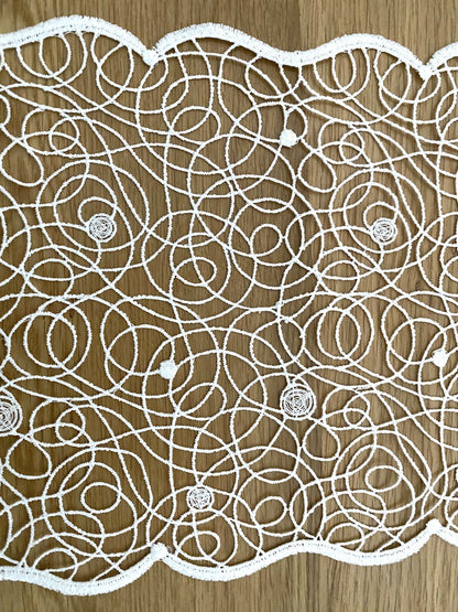 Otto Dotzauer Edeles Tischband NEU Filigrane Plauener Spitze Ecru 20x118 cm