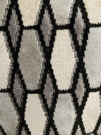 Rohleder Samt Kissenhülle  CRYSTAL NEU Abstrakt Schwarz Beige Vanille 45x 45 cm