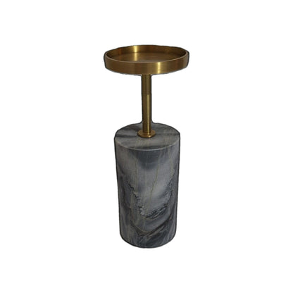 Kaheku Kerzenhalter LUND Neu Marmor Messing Grau Gold 22cm Hoch